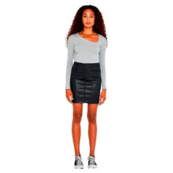 Noisy May Be Callie Chic Coated BG High Waist Skirt -Modaa Clothing Shop noisy may be callie chic coated bg high waist skirt 4