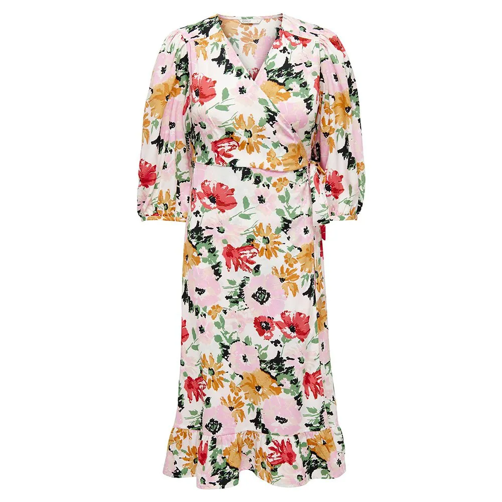 ONLY Olivia Wrap Midi 3/4 Sleeve Dress 3 ONLY Olivia Wrap Midi 3/4 Sleeve Dress - Image 3