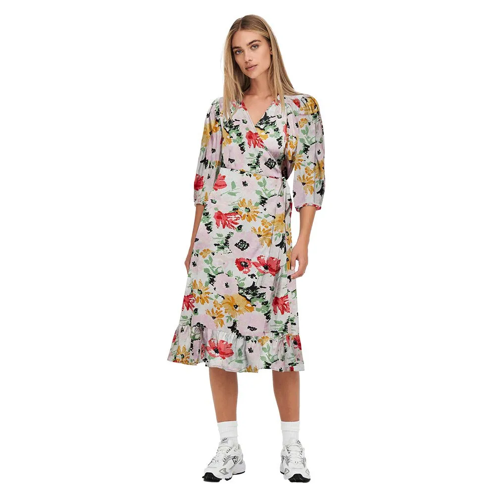 ONLY Olivia Wrap Midi 3/4 Sleeve Dress 1 ONLY Olivia Wrap Midi 3/4 Sleeve Dress