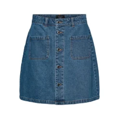 Vero Moda Harper Skater Pock High Waist Short Denim Skirt -Modaa Clothing Shop vero moda harper skater pock high waist short denim skirt 2