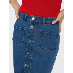 Vero Moda Harper Skater Pock High Waist Short Denim Skirt -Modaa Clothing Shop vero moda harper skater pock high waist short denim skirt 5