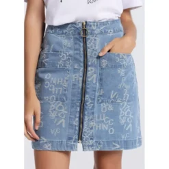 134655-3577-727 Zipper Denim Skirt -Modaa Clothing Shop victorio lucchino 134655 3577 727 zipper denim skirt 2