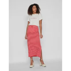 Vila Darling High Waist Long Skirt -Modaa Clothing Shop vila darling high waist long skirt 5