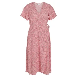 Vila Loe Short Sleeve Wrap Midi Dress